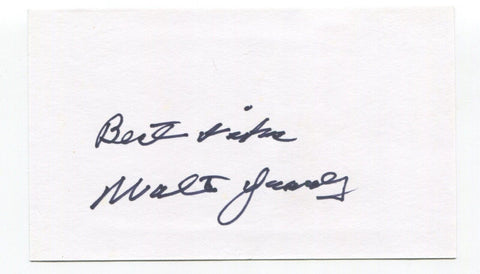 Walt Yowarsky Signed 3x5 Index Card Autographed Football NFL Washington Redskins