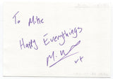 Matt Wilman Signed Page Autographed Signature Inscribed "To Mike" Actor
