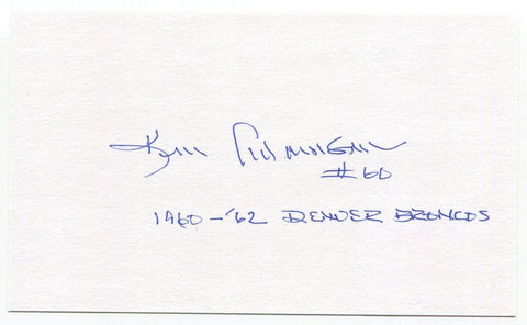 Ken Adamson Signed 3x5 Index Card Autographed Football NFL Denver Broncos