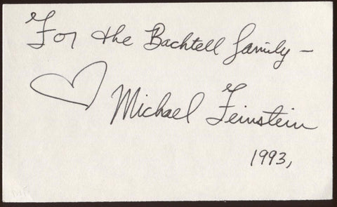 Michael Feinstein Signed Index Card Signature Autographed Vintage AUTO