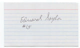 Edward Saylor Signed 3x5 Index Card  Autographed WWII Doolittle Raiders
