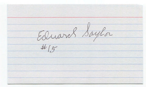 Edward Saylor Signed 3x5 Index Card  Autographed WWII Doolittle Raiders