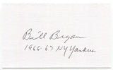 Billy Bryan Signed 3x5 Index Card Autographed Baseball MLB New York Yankees