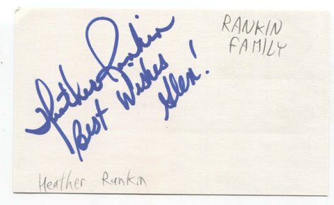 The Rankin Family - Heather Rankin Signed 3x5 Index Card Autographed Signature