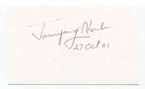 Jamyang Norbu Signed 3x5 Index Card Autographed Signature Author Writer