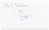 Peter Schabarum Signed 3x5 Index Card Autographed NFL Football SF 49ers