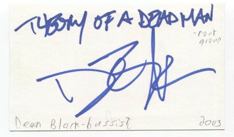 Theory of a Deadman - Dean Back Signed 3x5 Index Card Autographed Signature Band