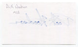 Dick Woodson Signed 3x5 Index Card Autographed Baseball MLB 1969 Minnesota Twins