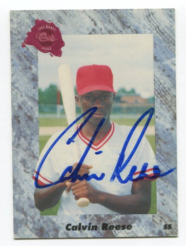 1991 Classic Calvin Reese Signed Card MLB Baseball Autographed #66