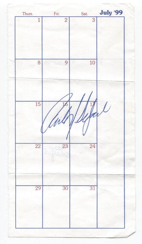 Carlos Delgado Signed Page Autographed Vintage Baseball Signature