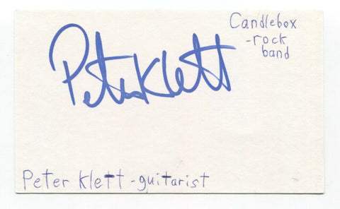 Peter Klett Signed 3x5 Index Card Autographed Pete Signature Candlebox