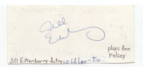 Jill Eikenberry Signed 3x5 Index Card Autographed Signature Actress