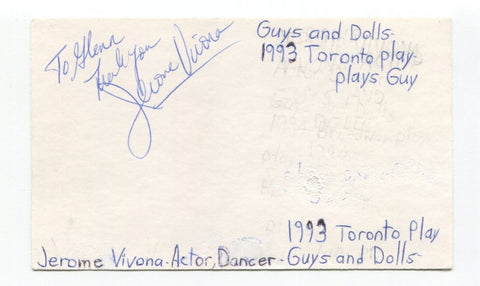 Jerome Vivona Signed 3x5 Index Card Autographed Actor Dancer The Stepford Wives