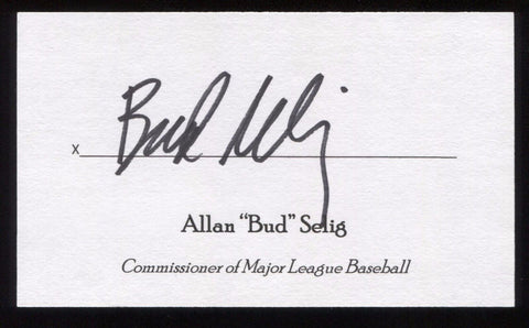 Bud Selig Signed 3x5 Index Card Signature Autographed Baseball Commissioner