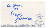 Mark Hutchinson Signed 3x5 Index Card Autographed Actor Blood Brothers