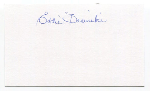 Eddie Basinski 3x5 Index Card Autographed Signature Brooklyn Dodgers All Star