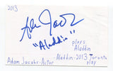 Adam Jacobs Signed 3x5 Index Card Autographed Actor Aladdin Broadway