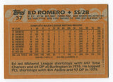 1988 Topps Ed Romero Signed Card Baseball MLB Autographed AUTO #37