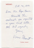 Verne Grant Signed Letter ALS Autographed Vintage Botanist Signature