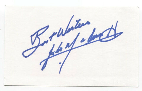John McDermott Signed 3x5 Index Card Autographed Signature Signature Singer