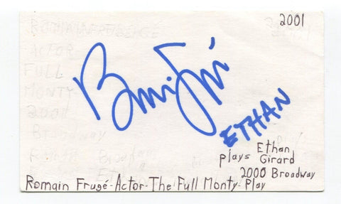 Romain Fruge Signed 3x5 Index Card Autographed Actor The Full Monty