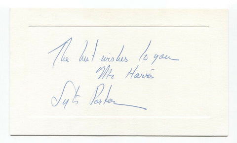 Sylvia Porter Signed Card Autographed Signature Economist Journalist Author