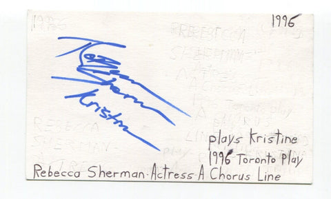 Rebecca Sherman Signed 3x5 Index Card Autographed Actress Forgetting Sandy Glass