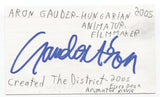 Aron Gauder Signed 3x5 Index Card Autograph Signature Creator Director District