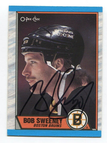 1989 O-Pee-Chee Bob Sweeney Signed Card Hockey NHL AUTO #135 Boston Bruins