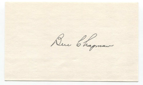 Ben Chapman Signed 3x5 Index Card Baseball Autographed Signature