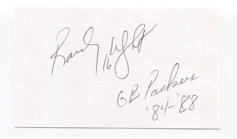 Randy Wright Signed 3x5 Index Card Autographed Football NFL Green Bay Packers