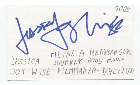 Jessica Joy Wise Signed 3x5 Index Card Autographed Signature Director