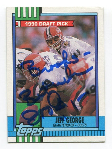 1990 Topps Jeff George Signed Card Football Autograph NFL AUTO #298