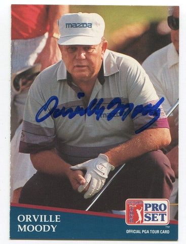 1991 Pro Set PGA Tour Golf Orville Moody Signed Card Autographed #249