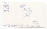 Hart Rogue - Paul Campagne Signed 3x5 Index Card Autographed Signature Band