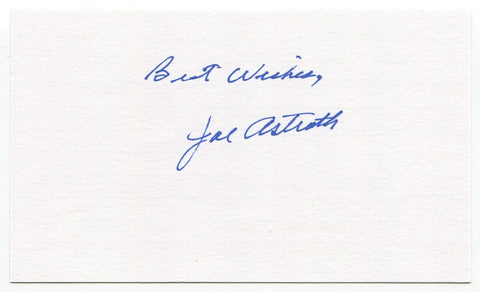 Joe Astroth Signed 3x5 Index Card Autographed Philadelphia Athletics Debut 1945