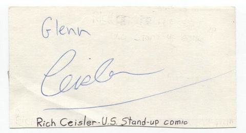 Rich Ceisler Signed 3x5 Index Card Autographed Comedian Comic Actor (d. 2014)