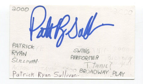 Patrick Ryan Sullivan Signed 3x5 Index Card Autographed Actor 42nd St