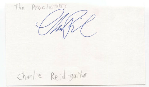 The Proclaimers - Charlie Reid Signed 3x5 Index Card Autographed Signature Band