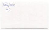 Robert "Bobby" Bragan Signed 3x5 Index Card Autographed Philadelphia Phillies