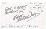 Geof Isherwood Signed 3x5 Index Card Autograph Signature Comic Book Artist