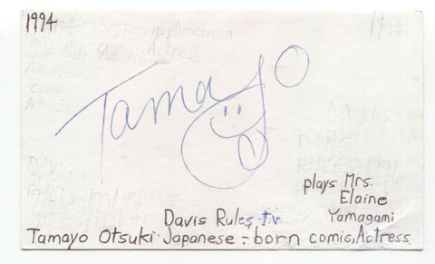 Tamayo Otsuki Signed 3x5 Index Card Autographed Signature Actress