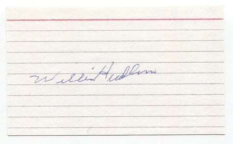 Willis Hudlin Signed 3x5 Index Card Baseball Autographed Signature