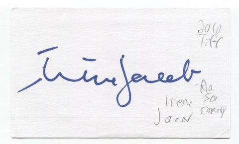 Irene Jacob Signed 3x5 Index Card Autographed Signature Comedian Comic Actress
