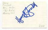 Harry Forestell Signed 3x5 Index Card Autographed Canadian News Anchor