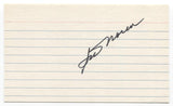 Irv Noren Signed 3x5 Index Card Baseball Autographed Washington Senators 