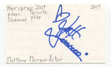 Matthew Morgan Signed 3x5 Index Card Autographed Actor Hairspray