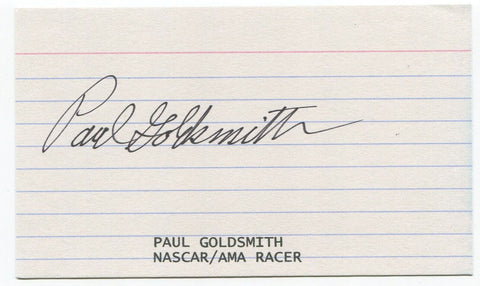 Paul Goldsmith Signed 3x5 Index Card Autographed Signature NASCAR Race Driving