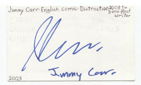 Jimmy Carr Signed 3x5 Index Card Autographed Signature Comedian Comic Actor