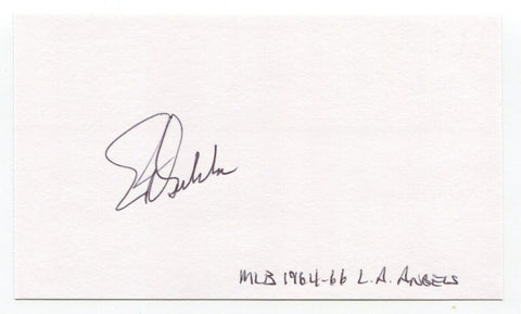 Ed Sukla Signed 3x5 Index Card Autographed Baseball MLB Los Angeles Angels